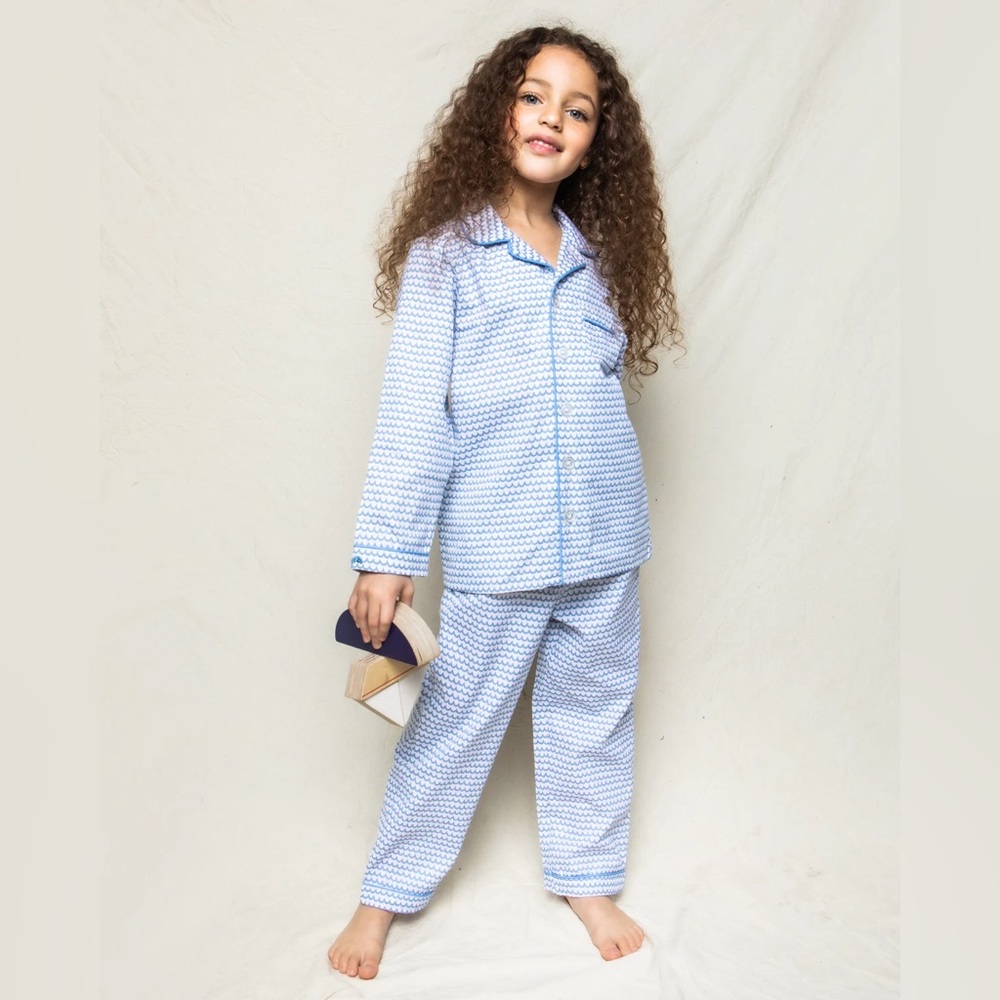 NWT- Petite plume Kid's Twill Pajama Set in La Mer size 12